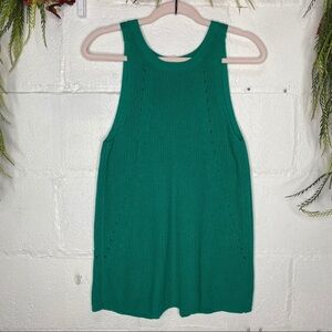 Universal Threads Green Open Back Knit Tank Top Sweater Size Medium